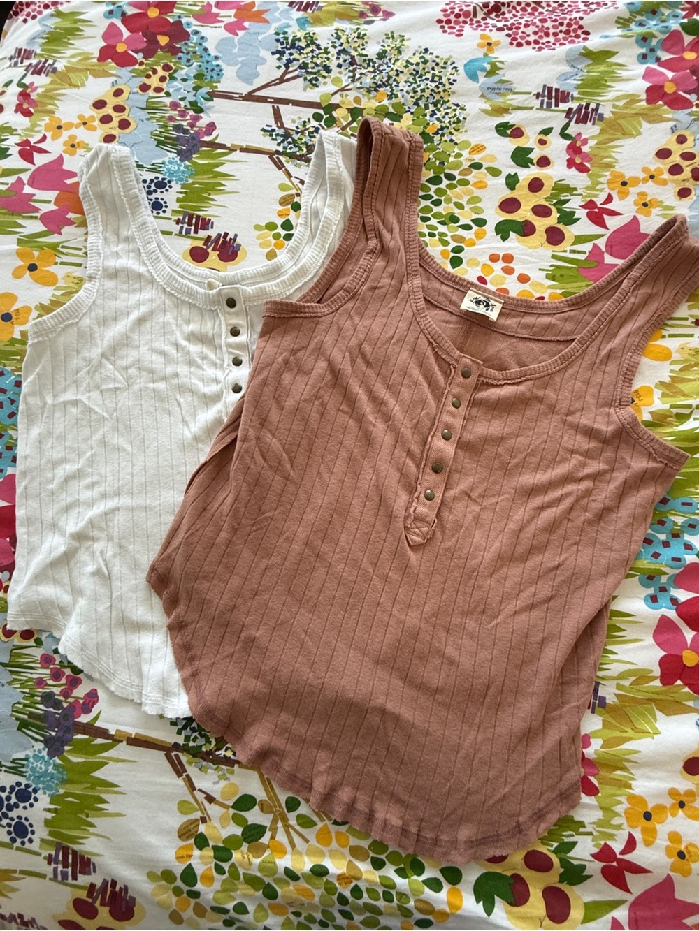 Free People We The Free Ribbed Henley Tank Bundle M NWOT